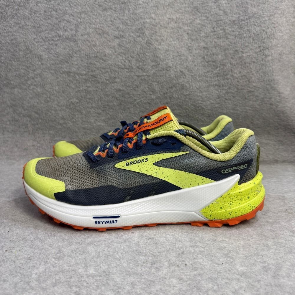 Brooks Catamount 2 Trail Running Shoes Men's Size 9.5 Neon Yellow 1103991D406